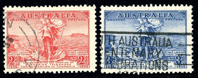 1936 Commemorative Stamp - Opening of Submarine Telegraph Line to Tasmania.